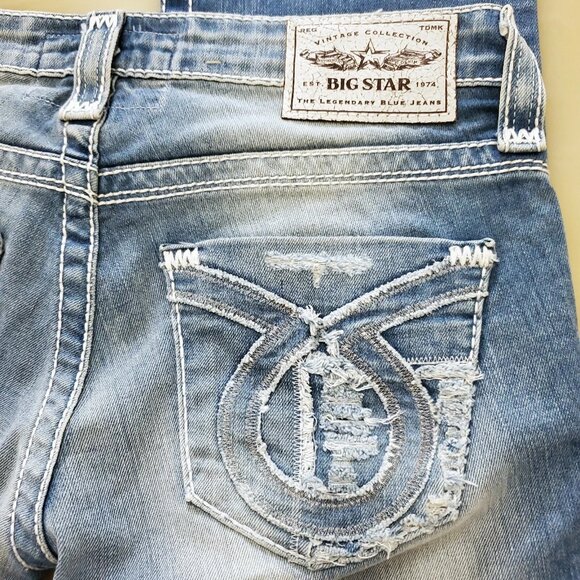 Big Star Blue Light Denim Liv Low Rise Women's Y2K Western Jeans Size 27 - Picture 6 of 15